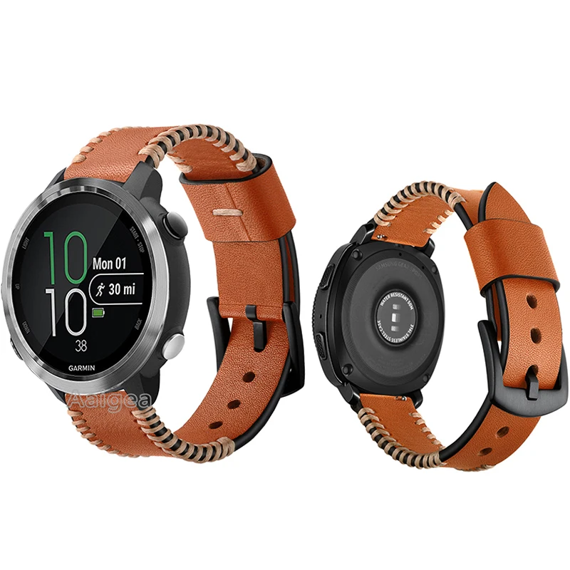 20 мм Прочный кожаный ремешок для часов Garmin Forerunner 645 модный сменный роскошный ремешок на запястье браслет ремешок для часов