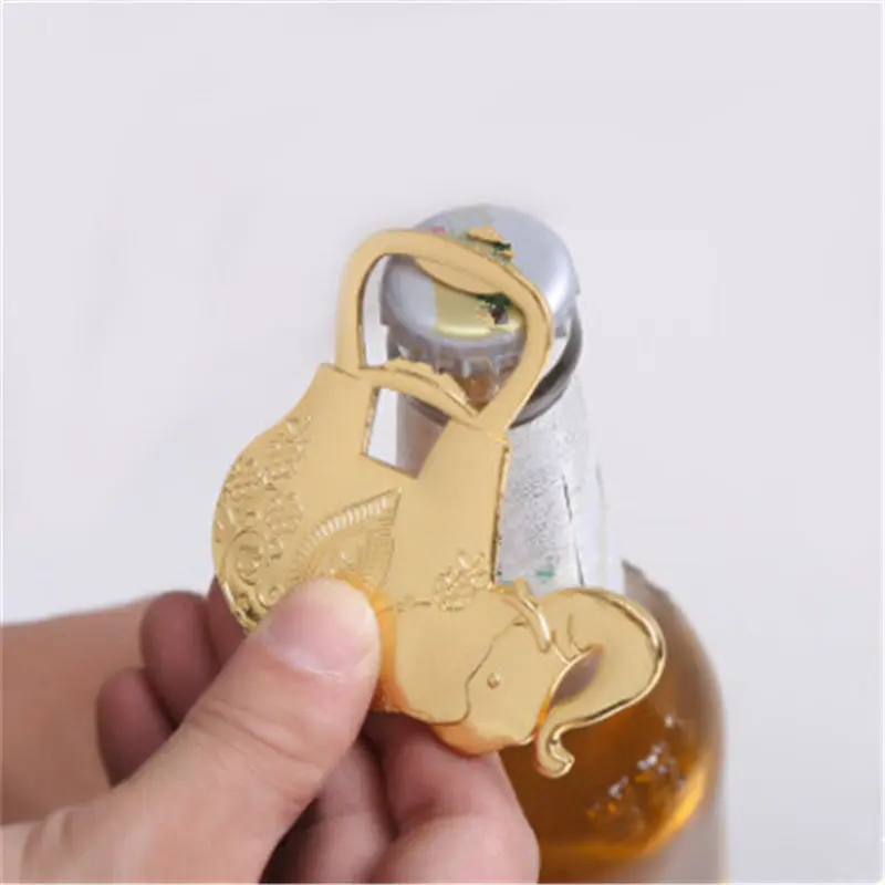 

Creative Luxury Golden Elephant Bottle Opener Wine Beer Champagne Wedding Party Wedding Gift Baby Elephant Beer Bottle Opener