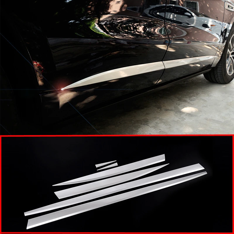 Side Door Body Molding Cover Frame Trim Chrome For Jaguar F-Pace X761 2016-2018