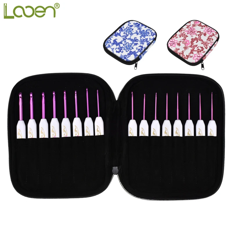 

Looen 16pcs Aluminum Crochet Hooks Set Needles Knit Weave Stitches Knitting Craft Tools With Storage Bag For Women Drop Shipping