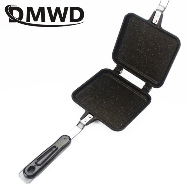 Best Price DMWD Gas Non-Stick Sandwich Maker Iron Bread Toast Breakfast Machine Waffle Pancake Baking Barbecue Oven Mold Grill Frying Pan