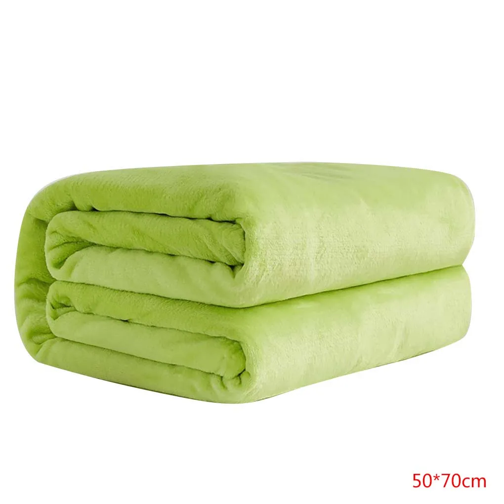 Домашний текстиль, одноцветное фланелевое одеяло, 50x70 см, супер теплое одеяло для дивана, s, осенне-зимнее одеяло, s, воздухопроницаемые коврики для комнаты - Цвет: 2