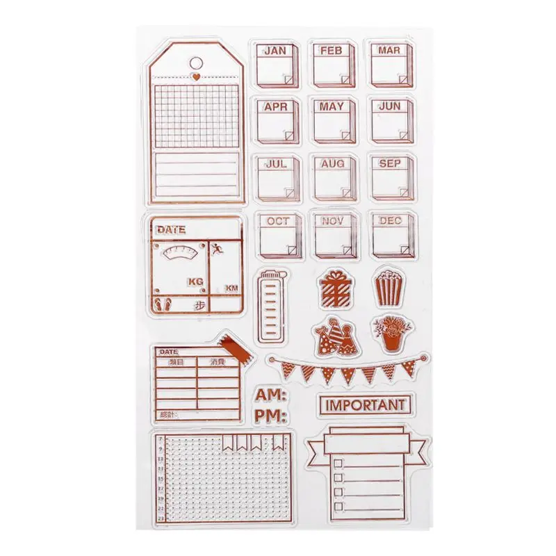 

Party Weather Date Silicone Clear Stamp Transparent Seals DIY Notebook Scrapbooking Album Craft Invitation Card Decor