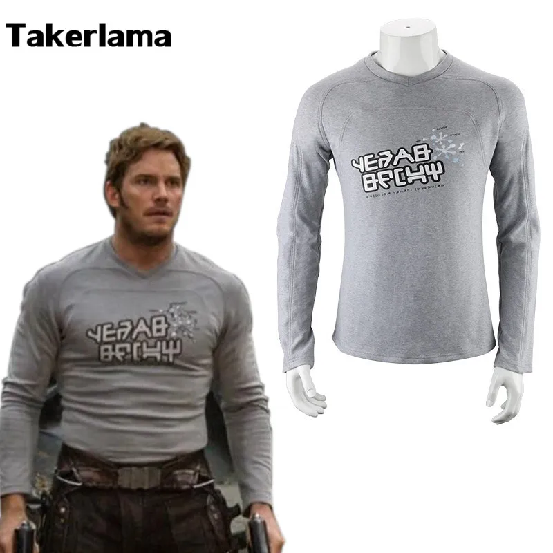 

Takerlama Guardians of the Galaxy 2 Starlord Uniform Shirt Peter Jason Quill Cosplay Costume for Halloween Party Suit