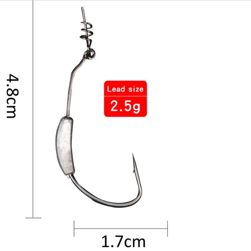 5 шт. рыболовный крючок с свинцом с металлическими блестками, приманка с весом свинца, мягкие приманки, мягкие крючки