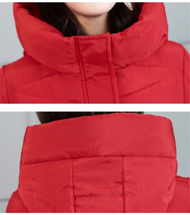 Корейские пальто, женская зимняя верхняя одежда, длинная теплая плотная пуховая парка, Модная приталенная куртка, женская зимняя однотонная куртка с капюшоном, пальто