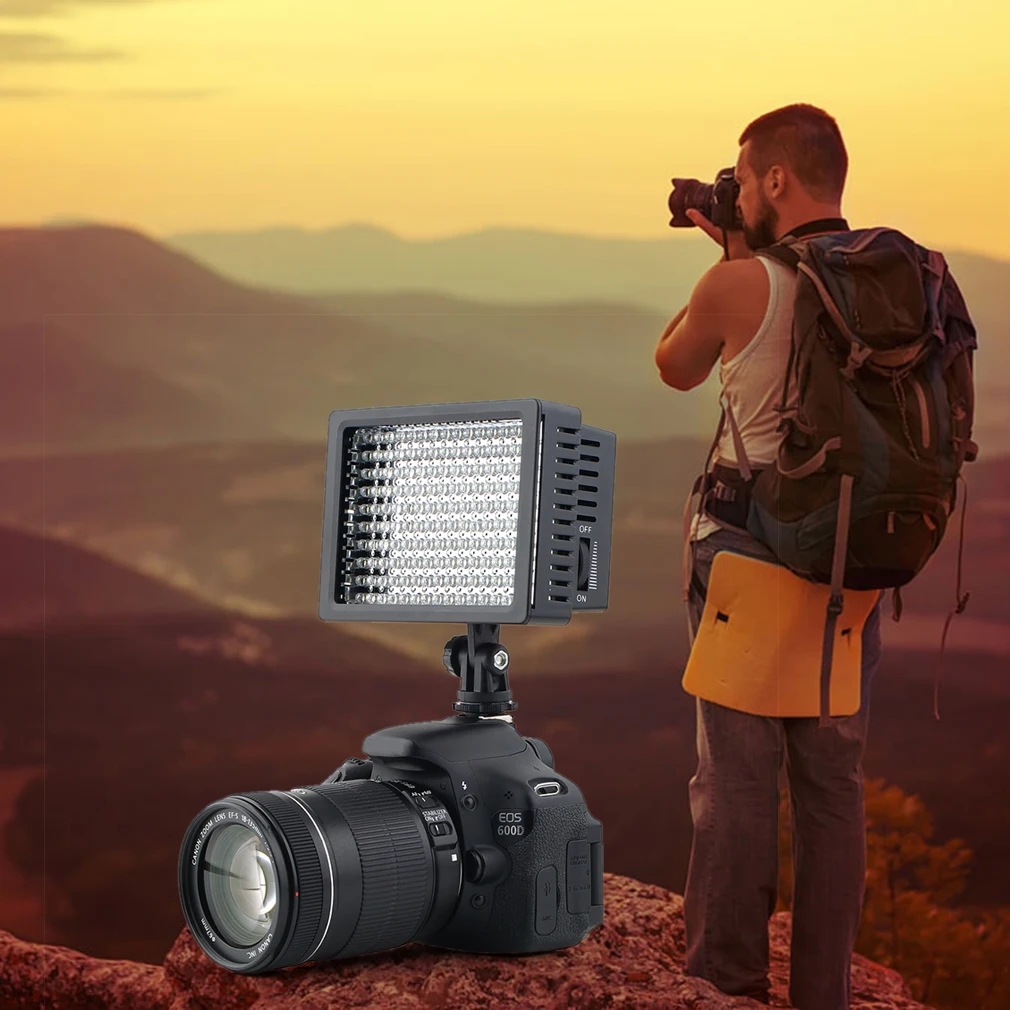 1set Camera HD 160 LED Video Light Lamp 1280LM 5600K/3200K Dimmable for Canon for Nikon Camera Video Camcorder