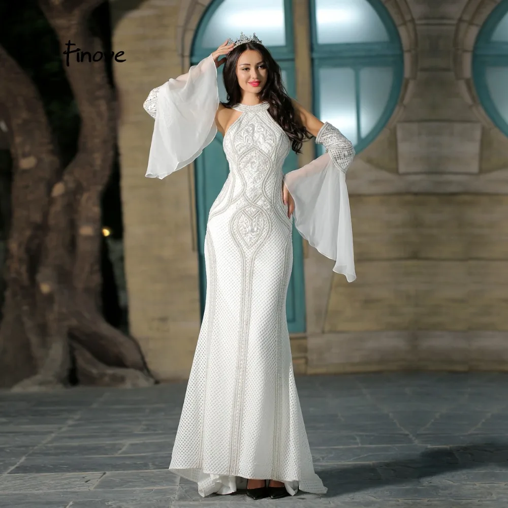 Finove Mermaid Wedding Dresses Pure White 2019 New Arrivals