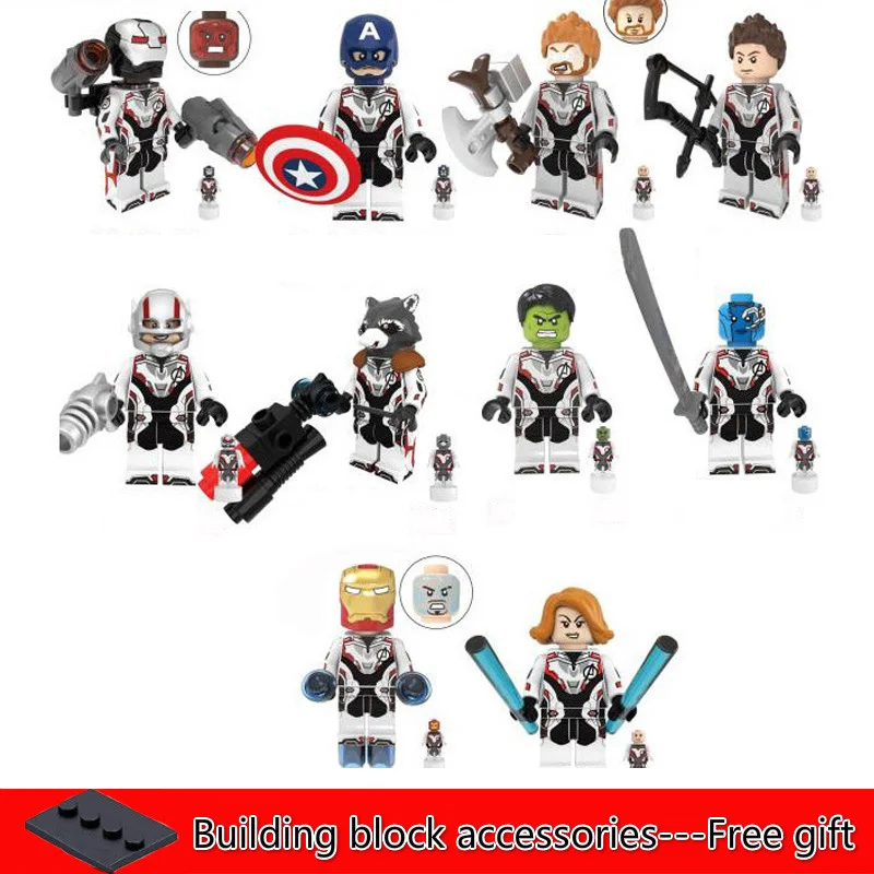

Legoing Marvel Avengers Endgame 10pcs Set Figures War Machine Thanos Iron Spider Man Black Widow Building Blocks Toys