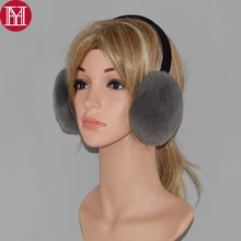 Бренд Для женщин из натуральной Кролика Рекс Меховые наушники зимние теплые мягкие Рекс кролика уха Муфты Мода Русский реального меховые наушники s