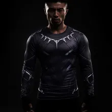 Schwarz Panther 3D Gedruckt T-shirts Captain America Bürgerkrieg T Long Sleeve Cosplay Halloween Kostüme Kompression Tops Männlich Für