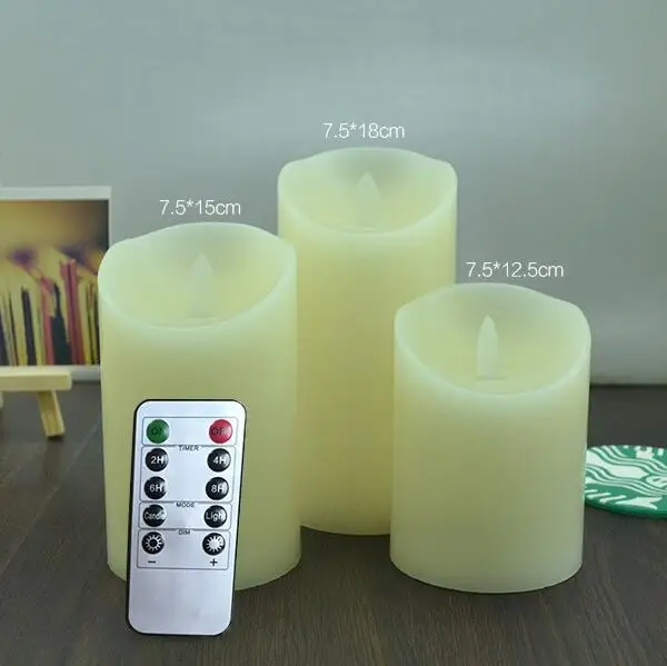 

Cute LED Electronic Flameless Candle Lights+10 Keys Remote Control Simulation Candle Lamp Festival Party Wedding Birthday Gifts