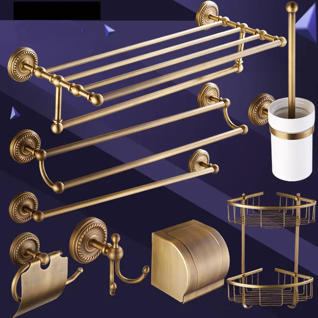 18 Different Copper bathroom accessories set, Brass bathroom