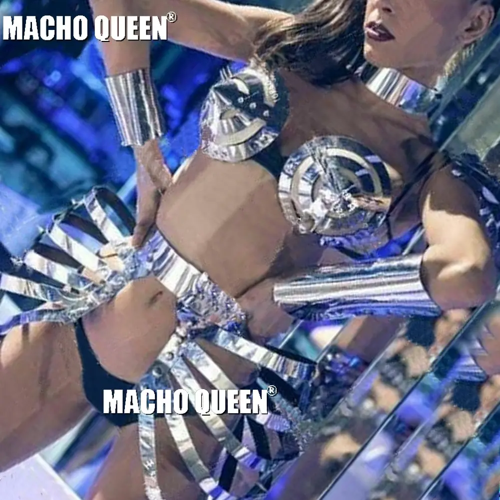 Драг королева костюмы сексуальное зеркало будущее наряды танцор группа одежда карнавал Подиум представление вечерние одежда знаменитости - Цвет: as photo