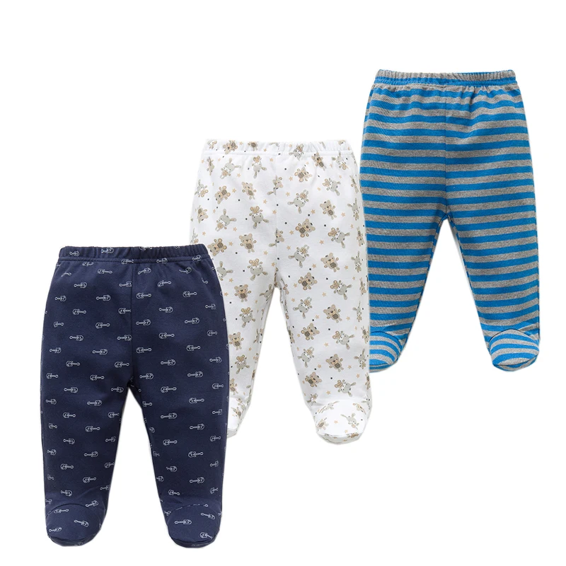 Skup 3 sztuk partia spodnie dla niemowląt 100% bawełna babie lato noworodka spodnie dla chłopców i dziewcząt Kid Wear niemowlę maluch Cartoon dla niemowląt odzież