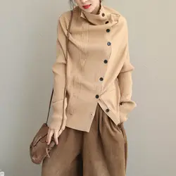 Корейский стиль осень зима женский Кардиган с длинным рукавом Водолазка вязаное пальто 2019 женский тонкий свитер длинный джемпер пальто