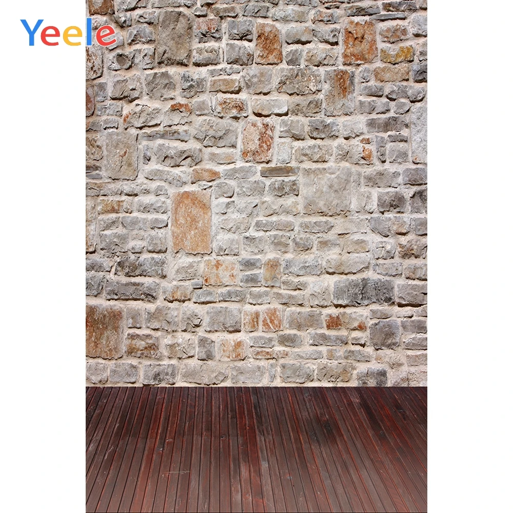 

Yeele Vintage Brick Stone Wall Wooden Floor Photography Backgrounds Retro Nostalgic Photographic Backdrops for Photo Studio