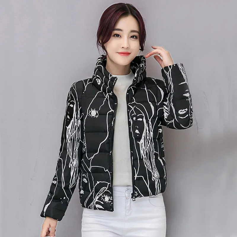 

2018 autumn and winter women parkas new female cotton Korean fashion Slim short coats long-sleeved collar students down 7882