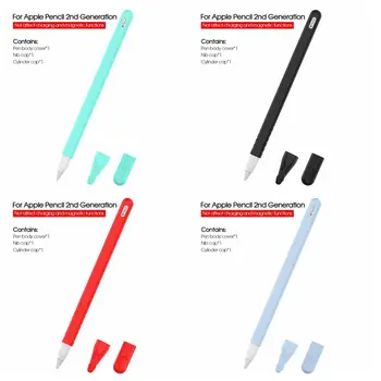 

Soft Silicone Anti-Lost Cover For Apple Pencil 2nd Generation Case For iPad Cap Tip Cover Holder Tablet Touch Pen Pouch Sleeve