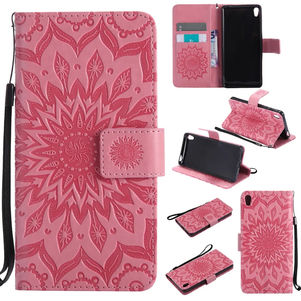 

Sunflower Pattern Case for fundas Sony E5 E6 XA2 XZ XZ1 XZ2 Compact Case for Sony Xperia E5 F3311 F3313 Case 5" + Card Holder