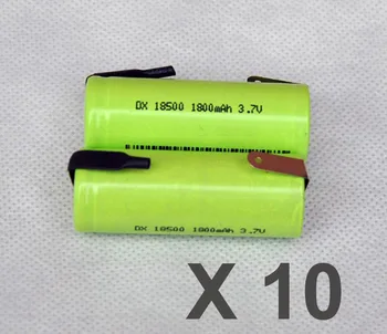 

10PCS 3.7V 18500 rechargeable battery 1800mah lithium ion li-ion cell with welding pins for led flashlight audio amplifier