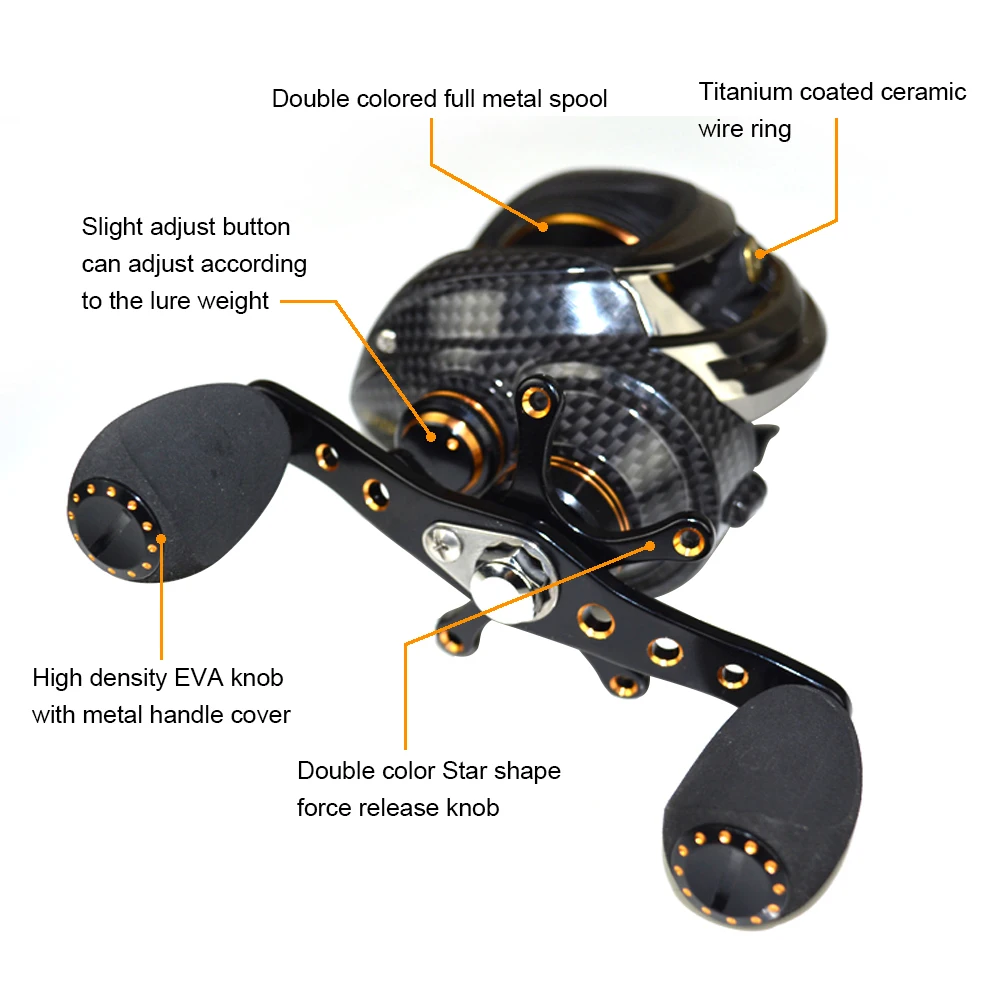 Рыболовная катушка для литья приманки рыболовные катушки Передаточное отношение 7,0: 1 двойная тормозная система Рыболовные катушки для соленой воды