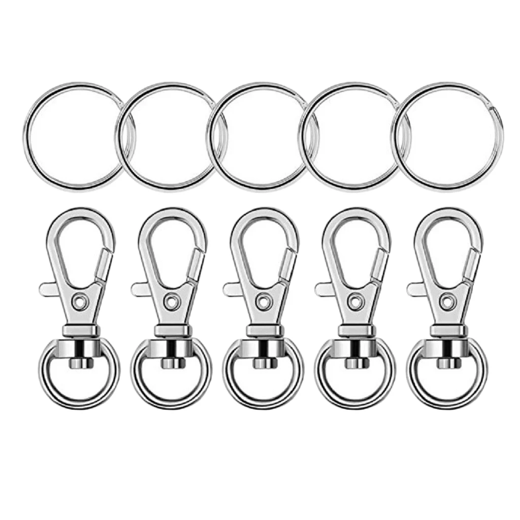 50 Pcs 35 MM Alloy Key Chain Rings Swivel Clasps Lanyard Snap Hook Lobster Claw Split DIY Key Rings for Jewelry Making Craft 