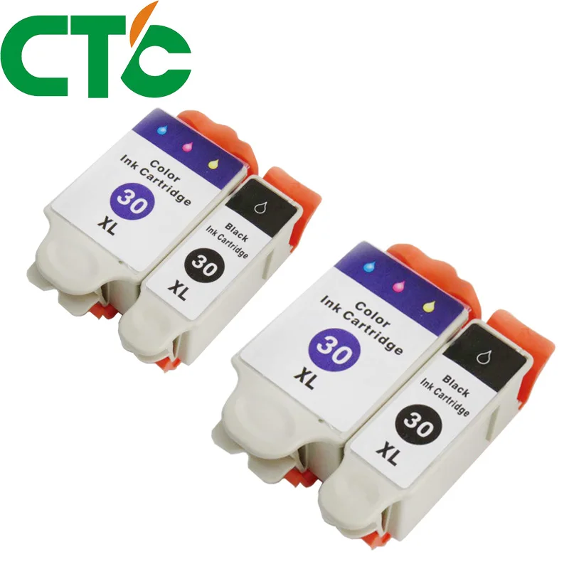 

4 Pack Ink Cartridge Compatible for Kodak 30 Easyshare ESP C110 C310 C315 OFFICE 2150 2170 HERO 3.1 5.1 ESP 1.2 3.2 3.2s