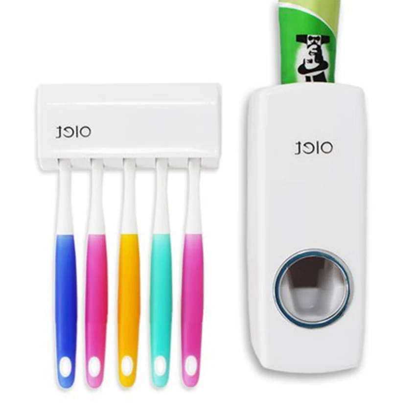GFHGSD 1 набор держатель зубной щетки автоматический диспенсер для зубной пасты+ 5 держатель для зубной щетки настенная подставка для зубной щетки Инструменты для ванной комнаты