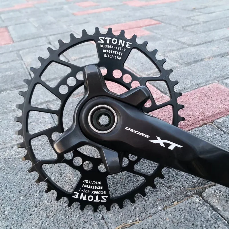 حجر MTB الدراجة البيضاوي واحدة Chainring BCD 96 ملليمتر BCD96 سلسلة عصابة ل M7000 M800 M9000 96 PCD Chainwheel دراجة أجزاء