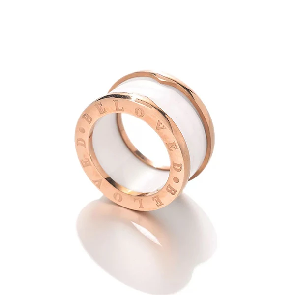 AM модное розовое Золотое кольцо BE LOVE черные и белые кольца для женщин ювелирные изделия