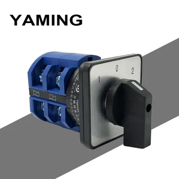 

LW26-63 Electric 3 Positions Latching 63A 690V ON-OFF-ON 8 terminals 2 poles Control Rotary Changeover Cam Switch YMW26-63/2