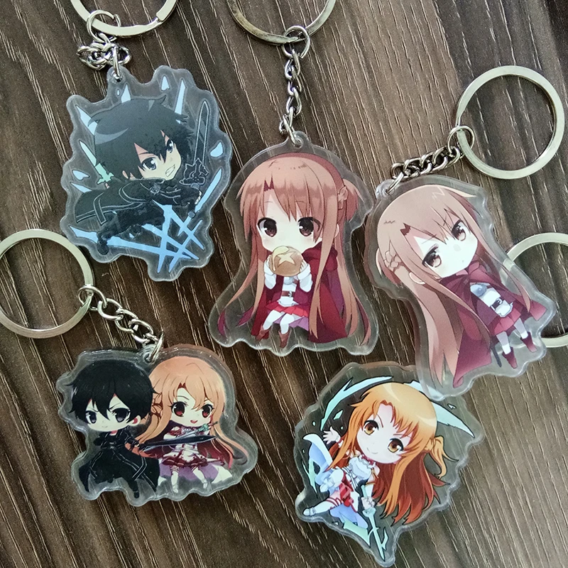 T805  Anime Sword Art Online rubber keychain KeyRing Straps Cosplay AA 
