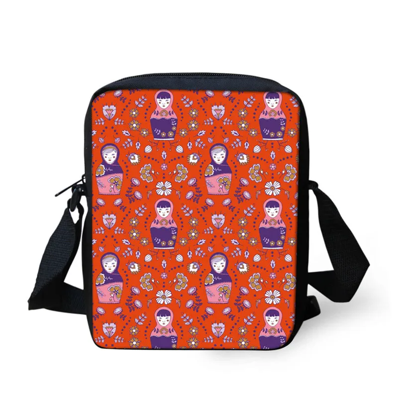FORUDESIGNS/мини детские школьные сумки с принтом матрешки через плечо для детей, русская кукла, маленькая школьная сумка для мальчиков и девочек - Цвет: L2550E