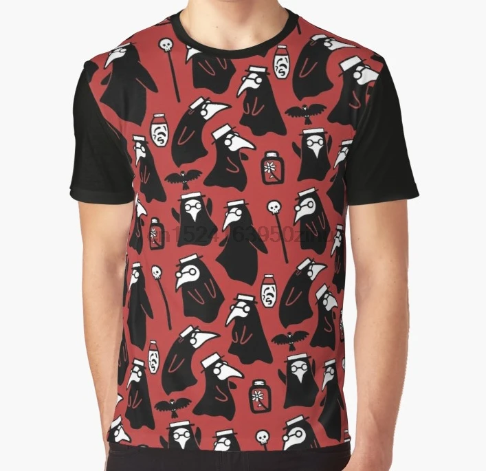 

All Over Print T Shirt Men Funny tshirt Plague Doctors Graphic T-Shirt