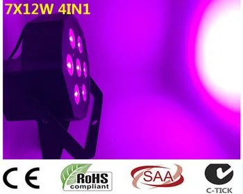 

Cree led par 7x12 w rgbw 4in1 led di lusso 4/8 canali dmx led flat par luci