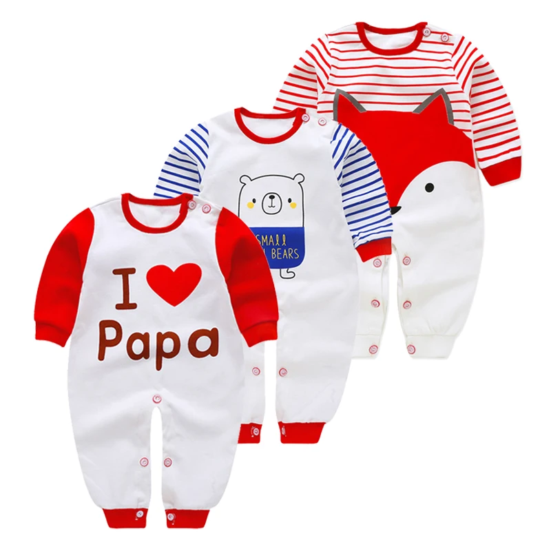 2019 مولود جديد ملابس الطفل بأكمام طويلة الكرتون السروال القصير الماركات الطفل الملابس 3 m-18 m الرضع الطفل بوتيك بذلة القطن منامة