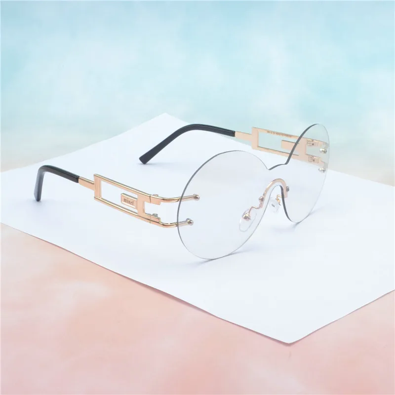Новое поступление солнцезащитные очки без оправы в стиле панк женские брендовые дизайнерские градиентные солнцезащитные очки для женщин винтажные круглые женские очки NX