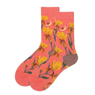 Тренд, модные дизайнерские женские носки из чесаного хлопка, унисекс, носки с животными и цветами, деловые носки для счастливой свадьбы, женские подарки - Цвет: Style 9