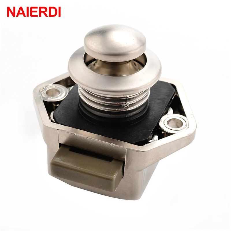 

4PCS NAIERDI Camper Car Push Lock Diameter 20mm RV Caravan Boat Motor Cabinet Drawer Latch Button Locks For Furniture Hardware