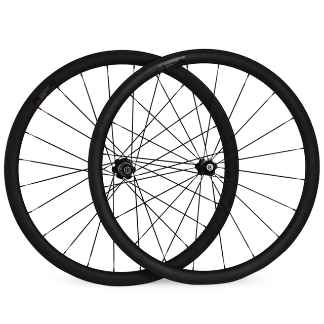 Cheap 700C Clincher Carbon Wheels 38mm depth Carbon Wheelset 23mm Width Carbon Road Bike Wheels with 494 cnspoke