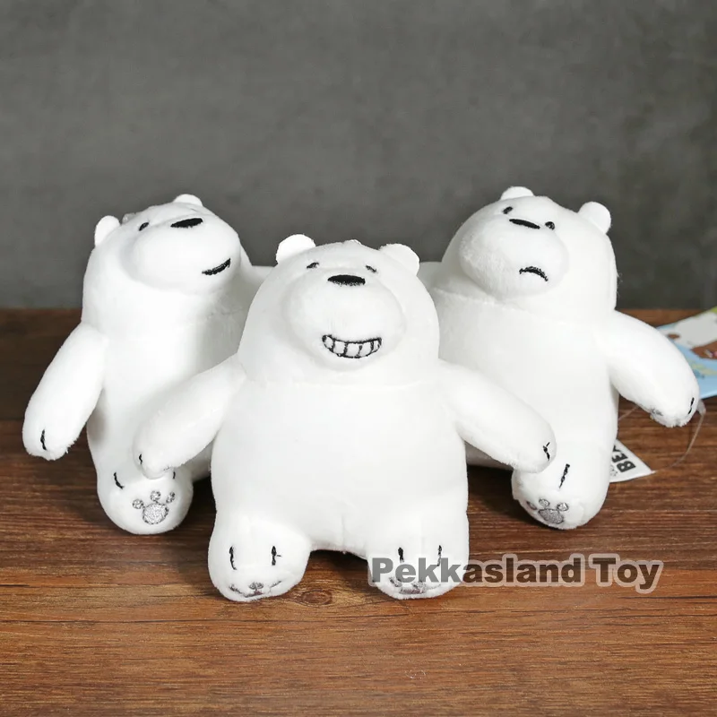 

Cartoon We Bare Bears Ice Bear Panda Grizzly Koala Nom Nom Mini Plush Pendants Soft Stuffed Toy Doll Keychains 10pcs/lot