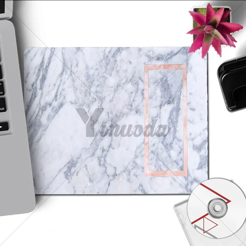 Yinuoda коврик для мыши с изображением белого мраморного камня, игровой размер для 180x220x2 мм и 250x290x2 мм, маленький коврик для мыши