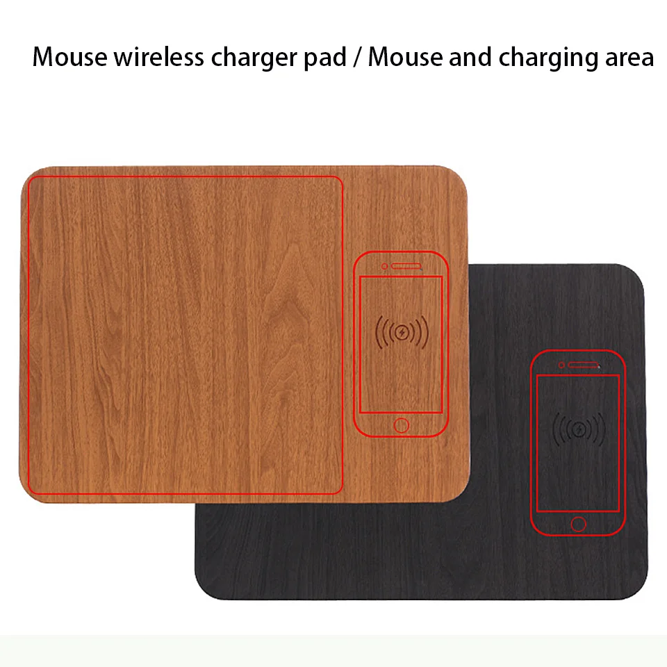 

2IN1 newest Mouse pad wireless charger for iphone 8 X XS XR Samsung S7 S8 Note8 QI Standard wireless charge pad Leather material