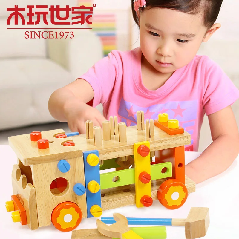 Mwsj Educational Assembled Screw Toys Wooden Montessori Building Blocks