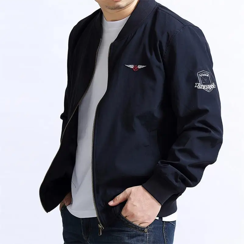 Мужская куртка с воротником стойкой Весенняя однотонная большого размера 8xl 7xl 6xl