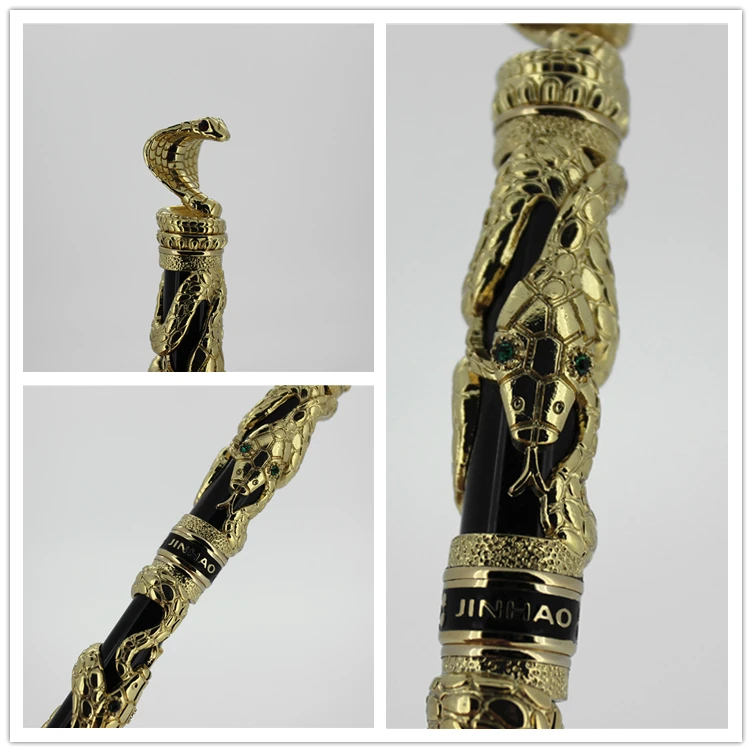 Jinhao Snake Golden Black Cobra Three-dimensional Pattern Collection metal Fountain Pen