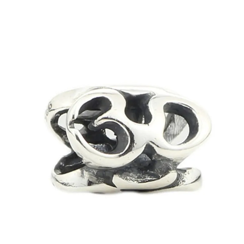 

Genuine 925 Sterling Silver OM Charm Bead Fits European 3.0mm Bracelet Jewelry
