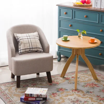 Цельные деревянные балконные столы и стулья из трех предметов, повседневный тканевый диван-стул для гостиной, спальни, журнальный столик, комбинированная мебель - Цвет: 1chair1table