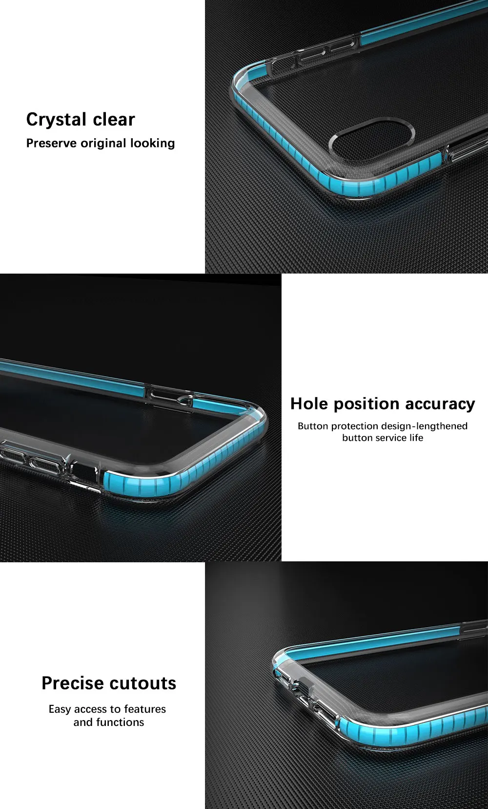 PORTEFEUILLE for iphone 6 6s 6plus case silicone transparent for iphone XS X XR XSMAX 8 7 Plus cases shockproof soft shell cover (3)